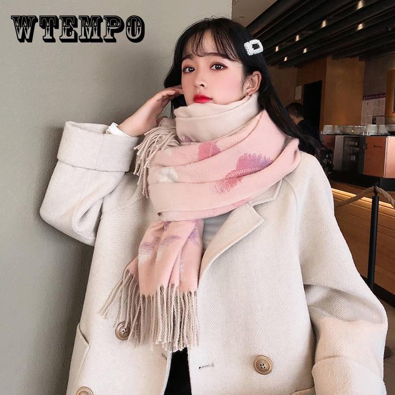 

Шарф для женщин, шерстяные шарфы с принтом перьев, зимние женские кашемировые шарфы, женская шаль