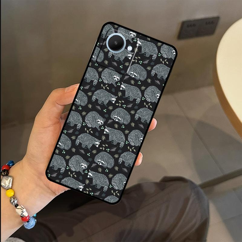 Raccoon Animal Case For Realme C53 C55 C51 C25 C63 C61 C65 C67 C71 C75 GT6 GT7 Pro 11 12 13 14 15 Pro Plus