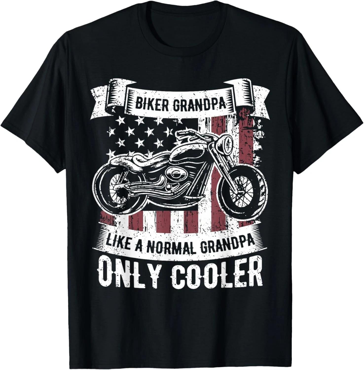 Biker Grandpa Ride Motorcycles Motorcycle Lovers Rider Gift Unisex T-Shirt S