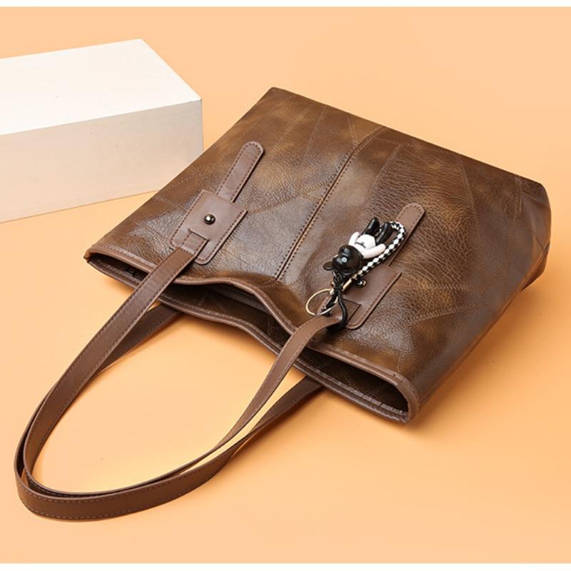 Korean Version Trendy Women's New Tote Bag with Horizontal Square Zipper Single Shoulder Handbag