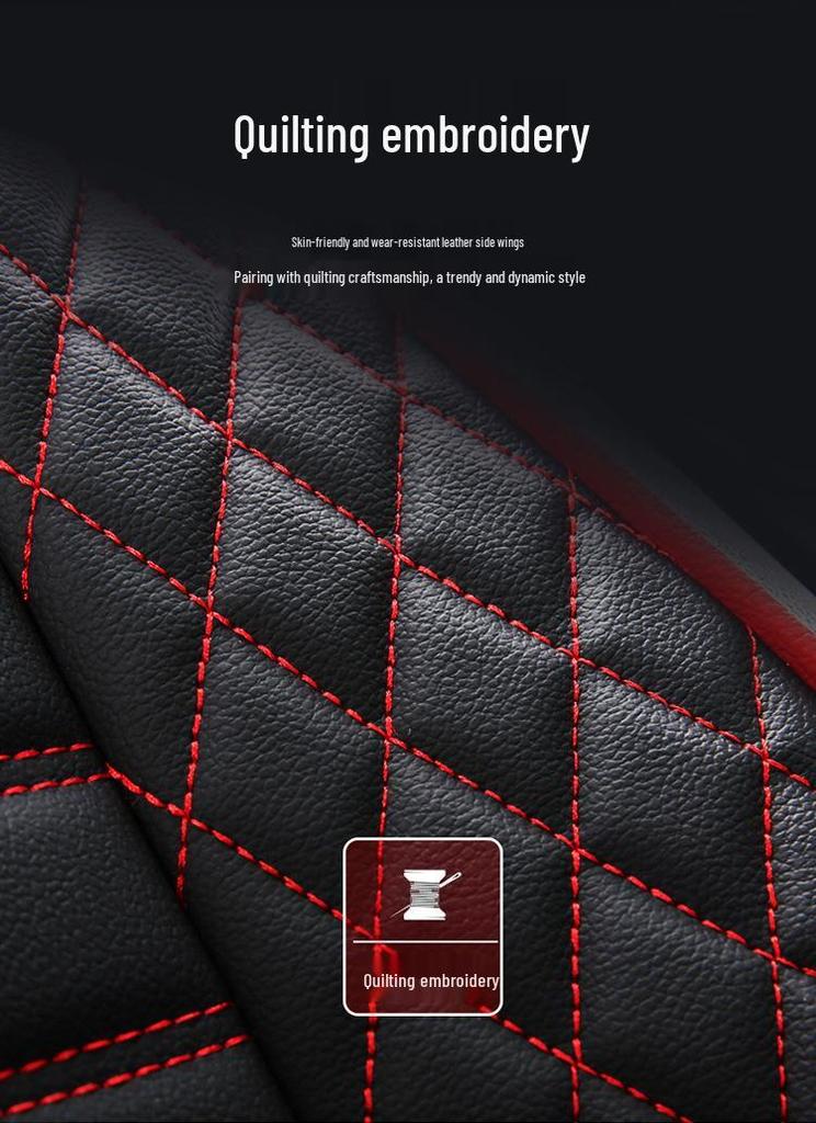 Universal Leather Car Seat Cushion - Five-Seater, Four Seasons, Full Coverage, Comfortable Style.