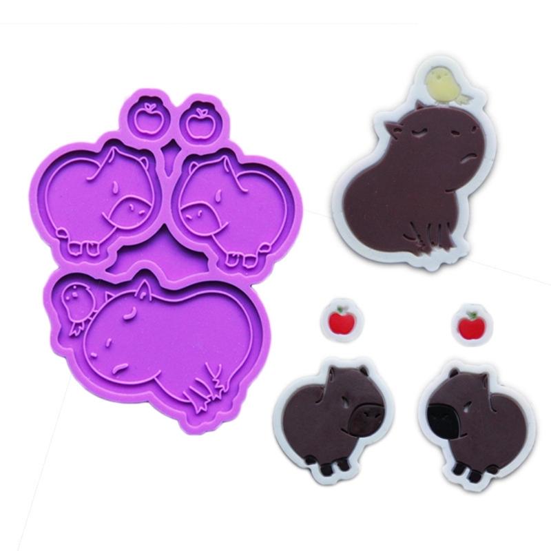 Silicone Mold Capybara Shaped Mould Unique Epoxy Resin Pendant Moulds Jewelry Making Tool for Enthusiasts