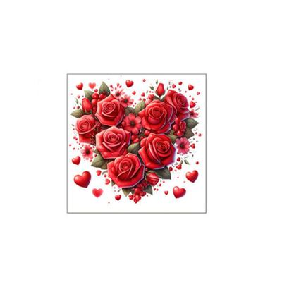 Valentine's Day Heart,shaped Rose Wall Stickers, Holiday Decorative Stickers, Removable Self,adhesive PVC.