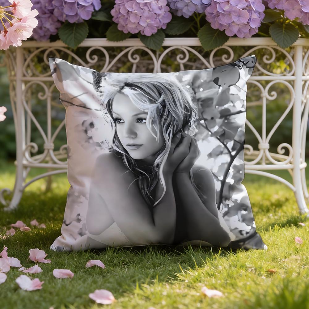 Singer B-Britney Spears Cushion Cover Home & Car Dual-Scene Pillow Cover: Reversible for Premium Comfort