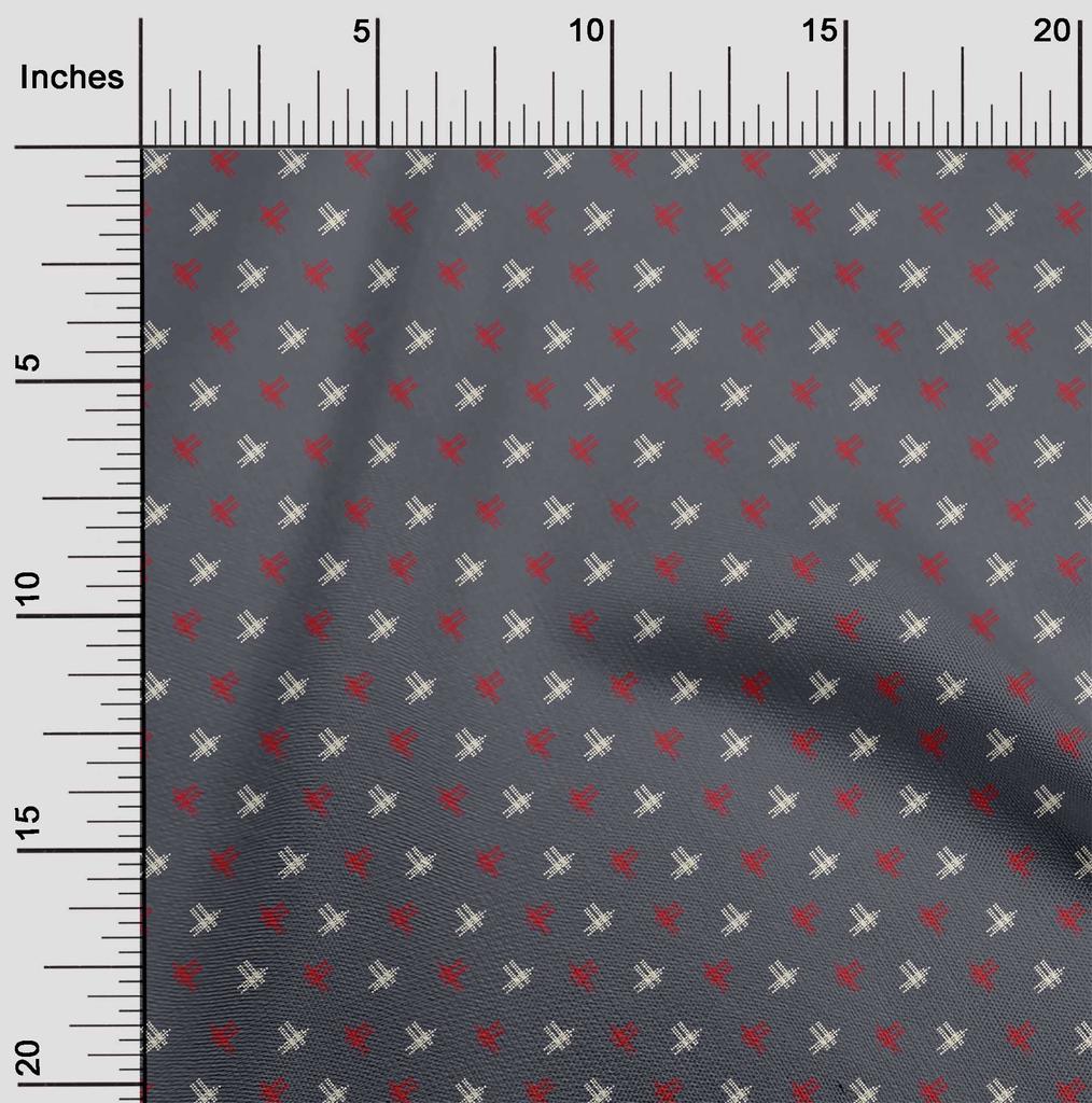 oneOone Cotton Flex Fabric Hash Sign Kasuri Print Fabric BTY 40 Inch Wide