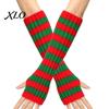 Striped Wrist Warmers Knitted Arm for Women, Fingerless Sleeves, Soft Thermal Sleeves Cold Weather Autumn Winter, Fashion Accessories Girls
