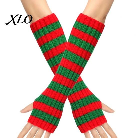 Striped Wrist Warmers Knitted Arm for Women, Fingerless Sleeves, Soft Thermal Sleeves Cold Weather Autumn Winter, Fashion Accessories Girls