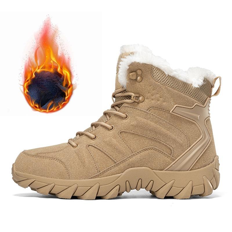 Зимние мужские ботильоны Зимние плюшевые ботинки на платформе Повседневные Сохраняющие тепло Снегоступы Мужские зимние ботинки Снегоступы Мужские 47 песочный