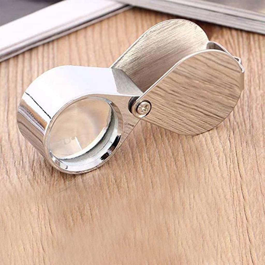 Othmro 10x Single Magnification Magnifier, 21mm Lens Diameter, Glass Lens, Pack of 4, Silver, Natural Light, Handheld Magnifier, Lightweight, Clear,
