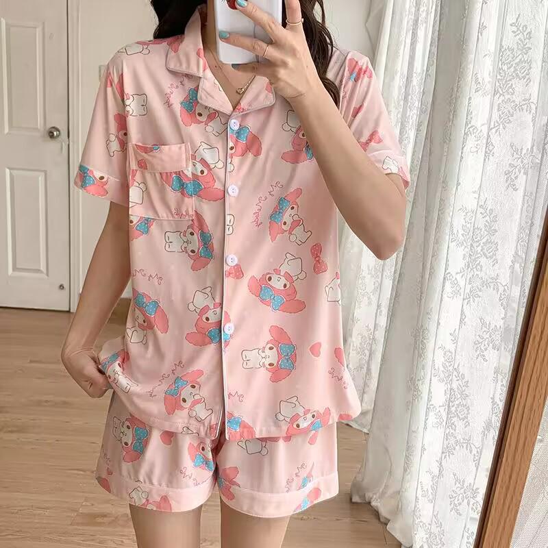 Women’s Cute Cotton Short Sleeve Pajama Set - Summer Style