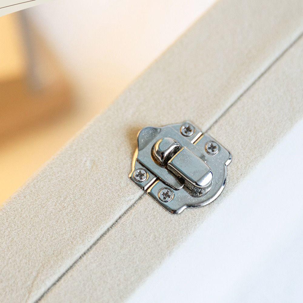 Staubdichtes Reise-Schmuckkästchen mit Klappdeckel, tragbarer Ohrring-Organizer mit Fächern, Halsketten-Tablett, Damen