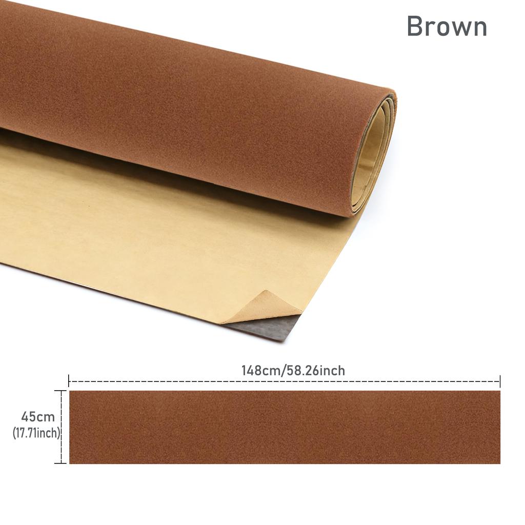 Self-Adhesive Velvet Fabric Sheets, 45x148cm Flocked Non-Woven Felt for Jewelry Box Liner, DIY Crafts, Decoration, Package - 19 Rich Colors For Choose