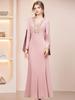 Zhi Li Pink Aura Rhinestone Embellished Slit Evening Gown - Spring 2026 Arrival