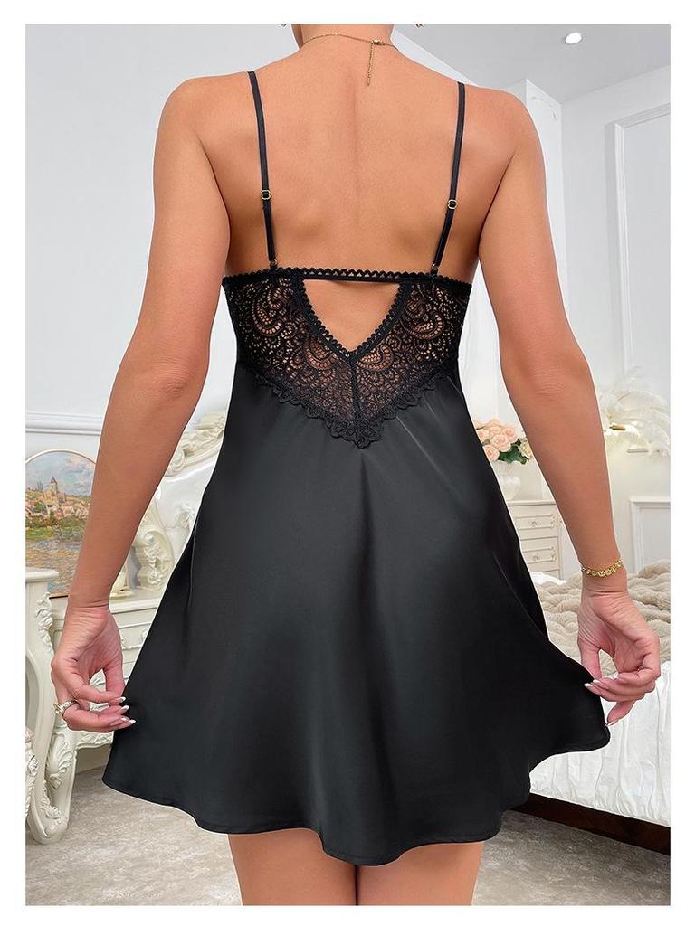 European and American Satin Lace Camisole Nightdress - Women's Homewear 547
