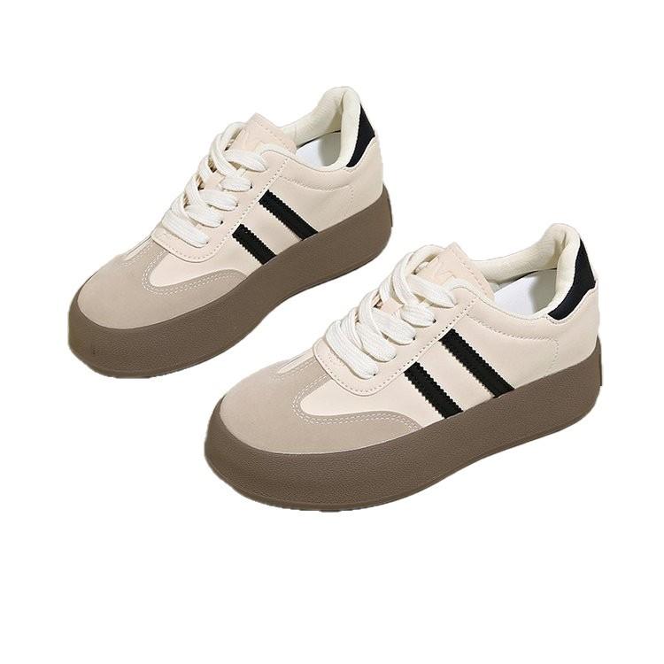 Small person 7cm inner height increase red German training shoes women's 2025 spring new retro platform casual board shoes women's tide