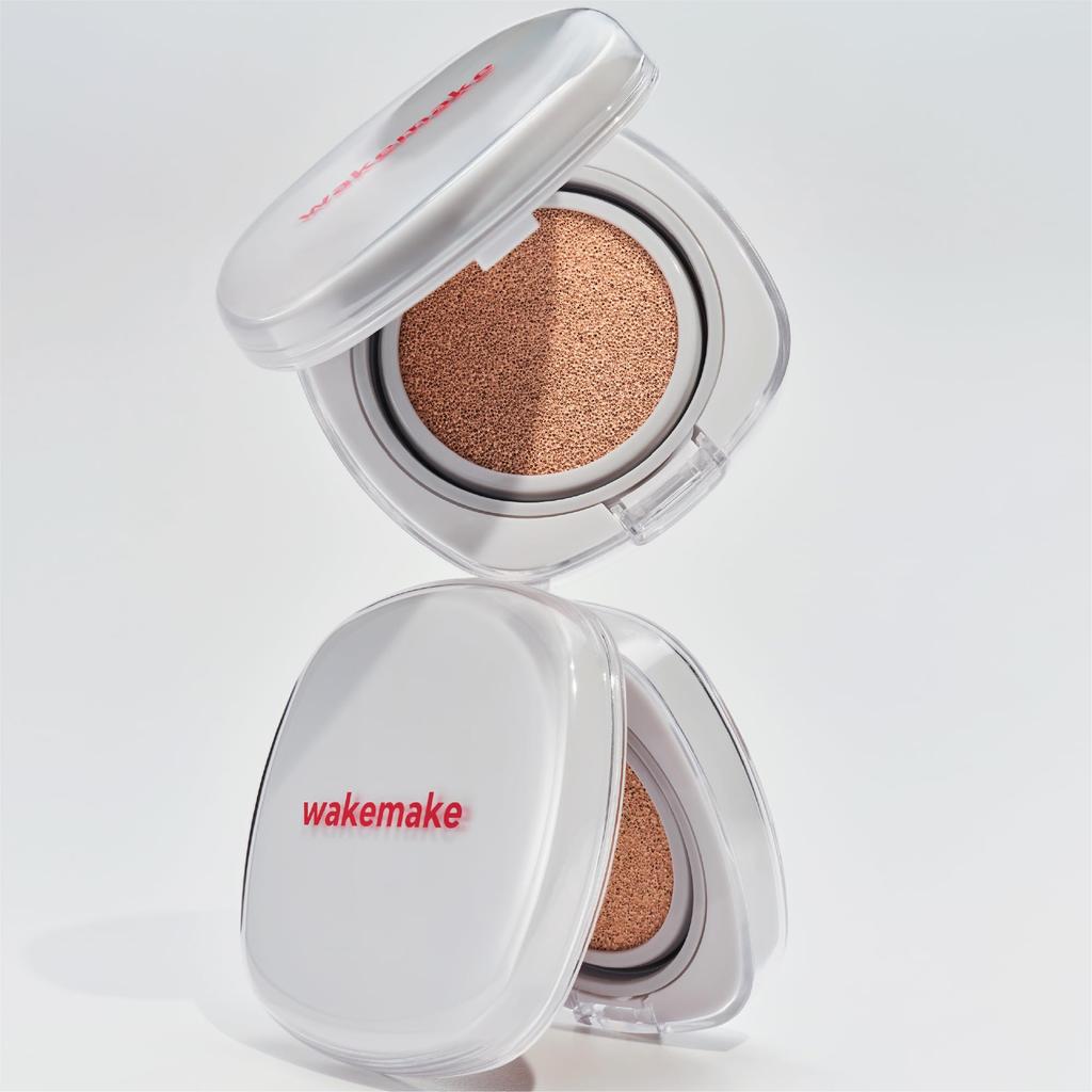 Wakemake Seamless Wear Cushion Foundation Natural Pore Popular Korean Cosmetics Rosy SPF50+ PA+++ Moisturizing, Coverage, Coverage, Long-Lasting, (22P
