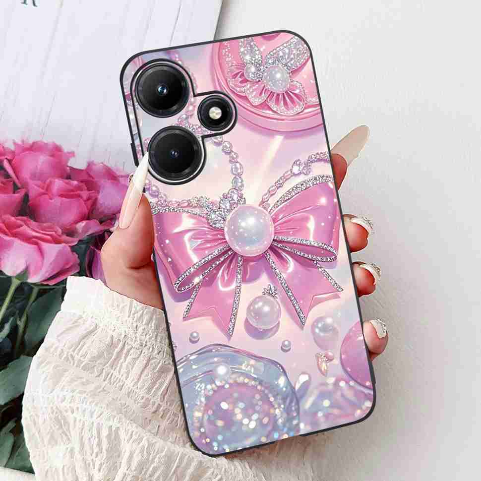 For Infinix Hot 30i 6.56" Case Tiger Luxury Flower Butterfly Silicone Soft Black Cover For Infinix Hot30i 30I X669C Phone Cases