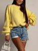 European and American Amazon 2025 New Loose Pullover Knit Sweater for Women, Elegant Casual Crewneck Sweater Top for Women