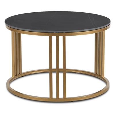 Korin Couchtisch 70 cm Schwarzer Marmor/Goldener Glamour Modern
