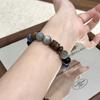 Natural Crystal Sandalwood Beaded Bracelet Retro Minimalist Style Unisex Jewelry