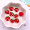 20pcs Vibrant 3D Red Strawberry Resin Charms - Flat Back for DIY Nail Art, Scrapbooking & Jewelry Crafts