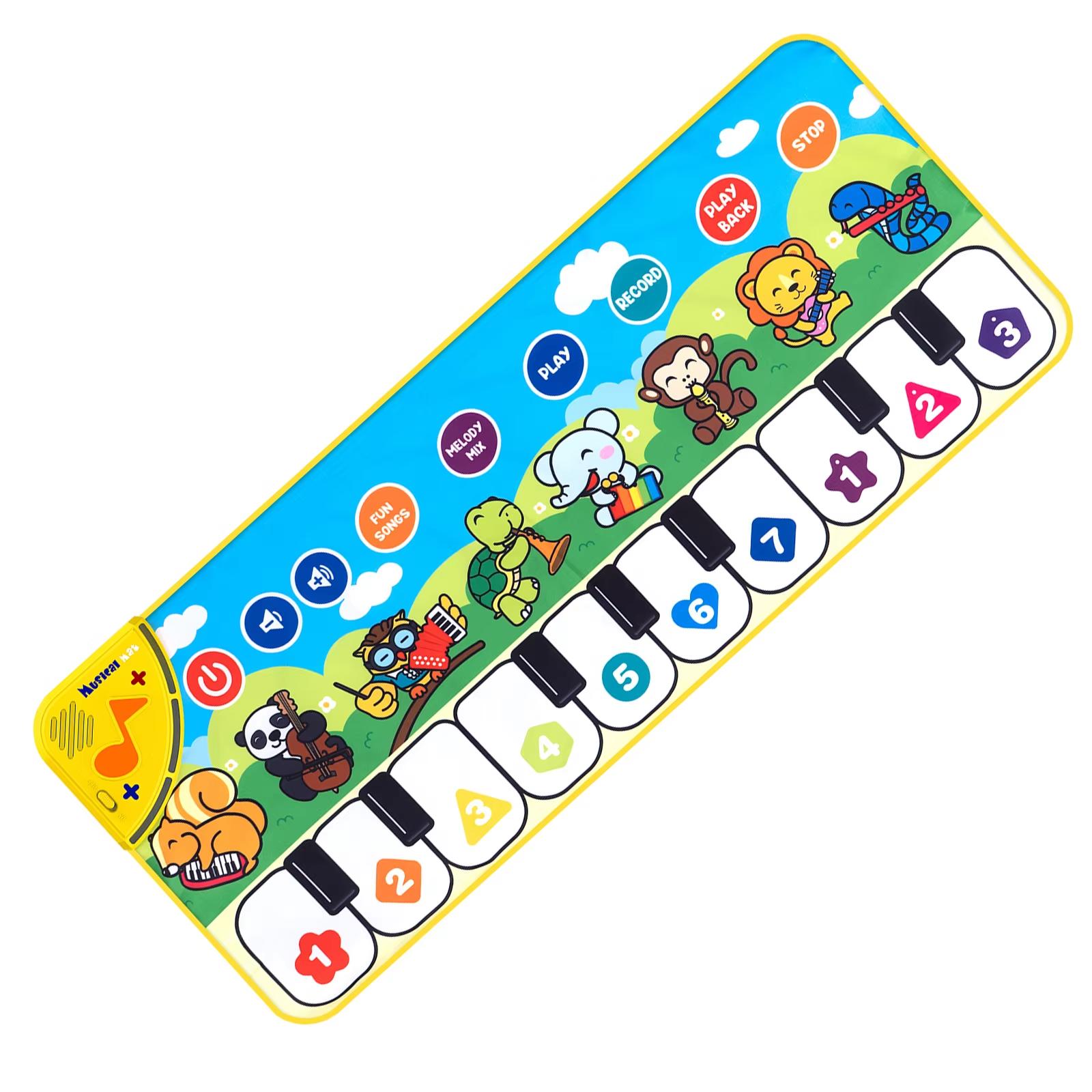 Детский музыкальный коврик-пианино для малышей, напольная клавиатура, танцевальный коврик с 8 звуками животных, коврик для младенцев, музыкальный ковер, развивающая игрушка, подарки для детей