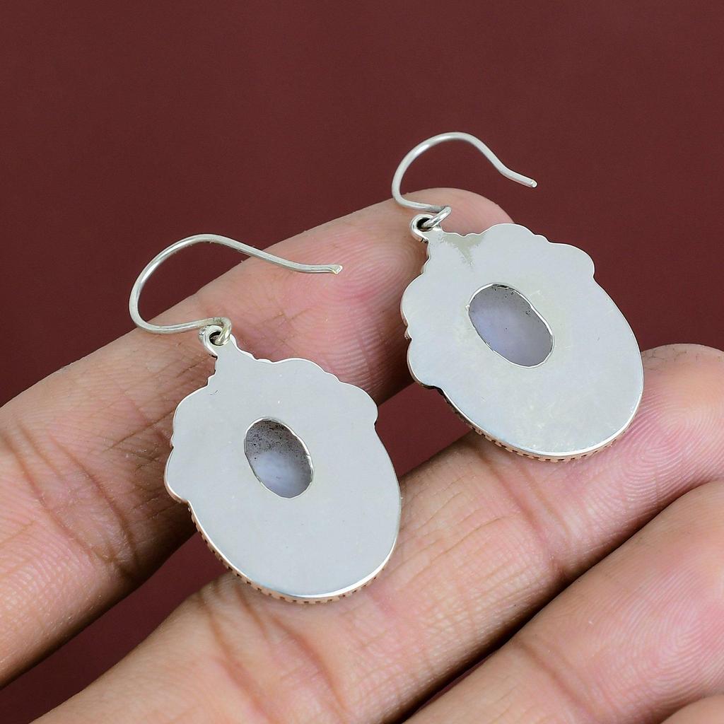 Rainbow Moonstone Earring Vintage Earrings Natural Gemstone Jewelry 925 Sterling Silver Earring Handmade Earring Gift For Mom Decent Jewelry