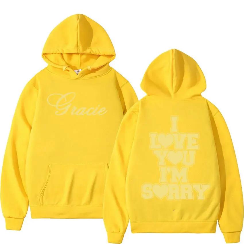 

I love you, I m sorry, Gracie Abrams printed hoodie for Unisex and Unisex, retro fashion, high-quality hoodie, casual pullover, supe 4XL