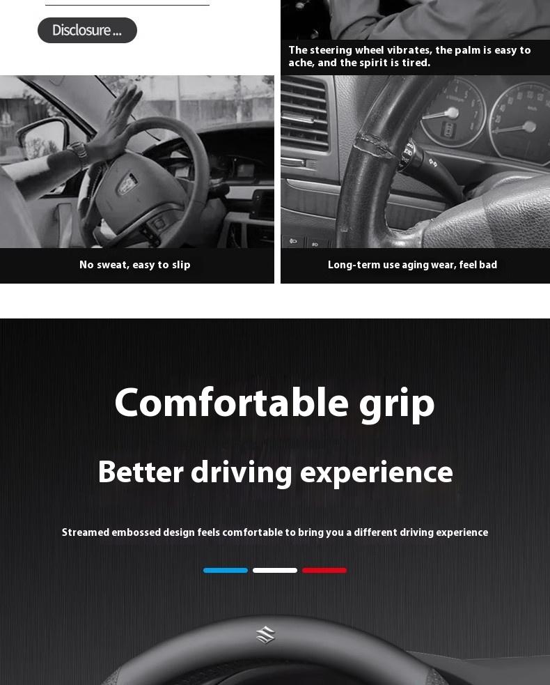 Auto Kohlefaser Leder Lenkradabdeckung Für Suzuki S-Cross Swift SX4 Vitara Jimny Grand-Vitara Baleno Celerio Ciaz Samurai