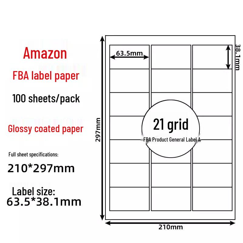 A4 Sticker Printing Paper with Pre-Cut Adhesive Labels, 100 Sheets/Pack