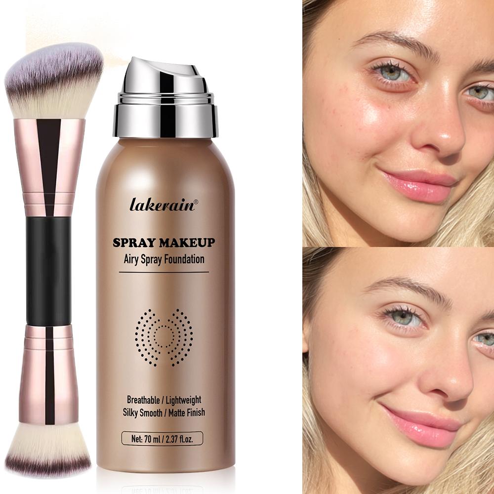 Xiaomi 2pcs Spray Foundation With Brush Magic Airbrush Makeup 70ml Long Lasting Water Proof Oil Control Matte Full Coverage