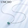 Nano Emerald Green Gemstone 925 Sterling Silver Necklace Pendent for Women With Chain