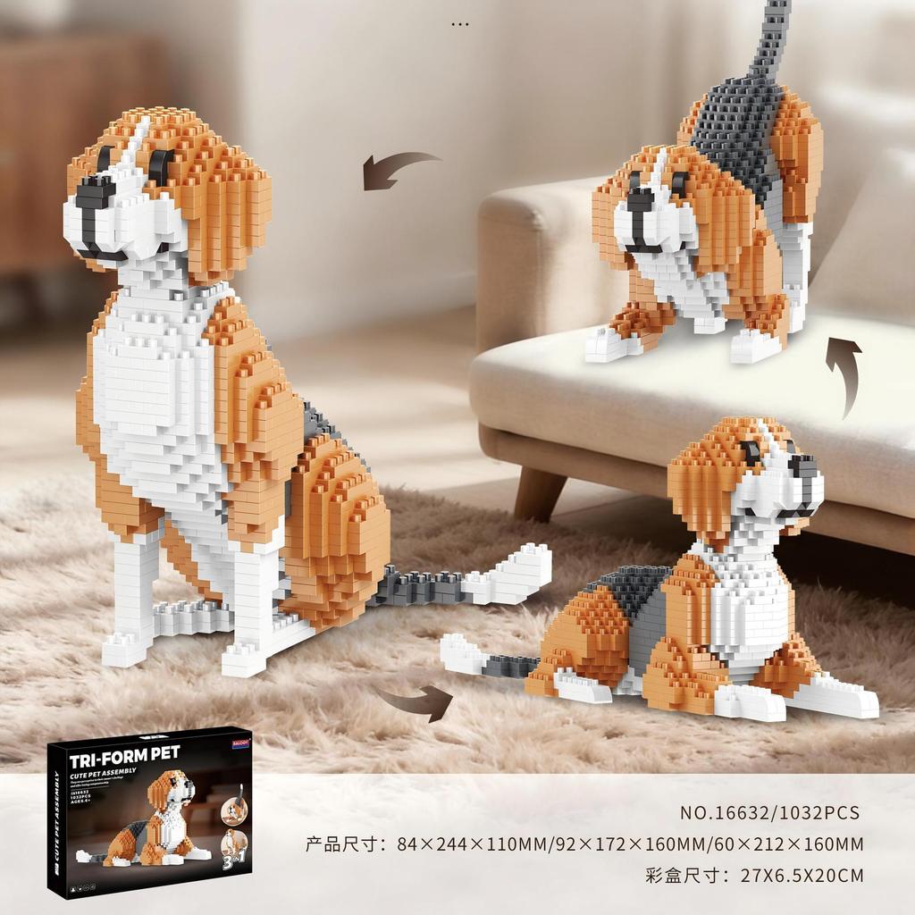 Lifelike Pet Sculpture DIY Brick Craft Set Cat Dog Multi Posture Living Room Table Decor Unique Handcraft Gift For Animal Fans