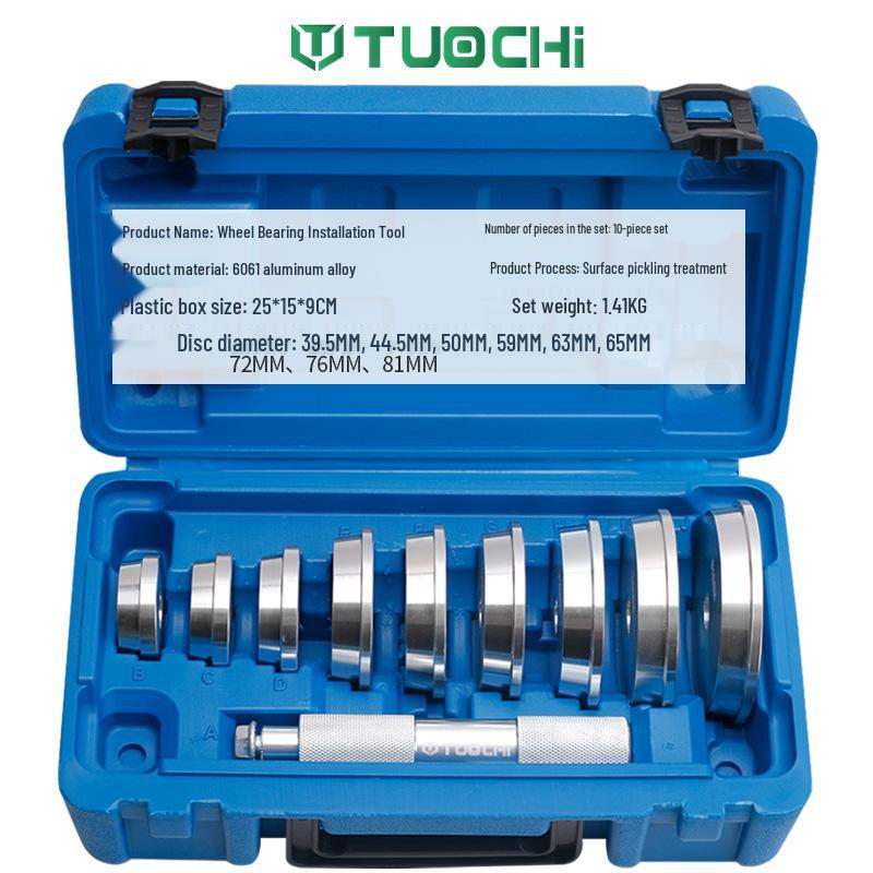 10-Piece Aluminum Alloy Bearing Installation Tool Kit with Oil Seal and Rubber Sleeve 10 Pieces Angular Bearing Installation Tool