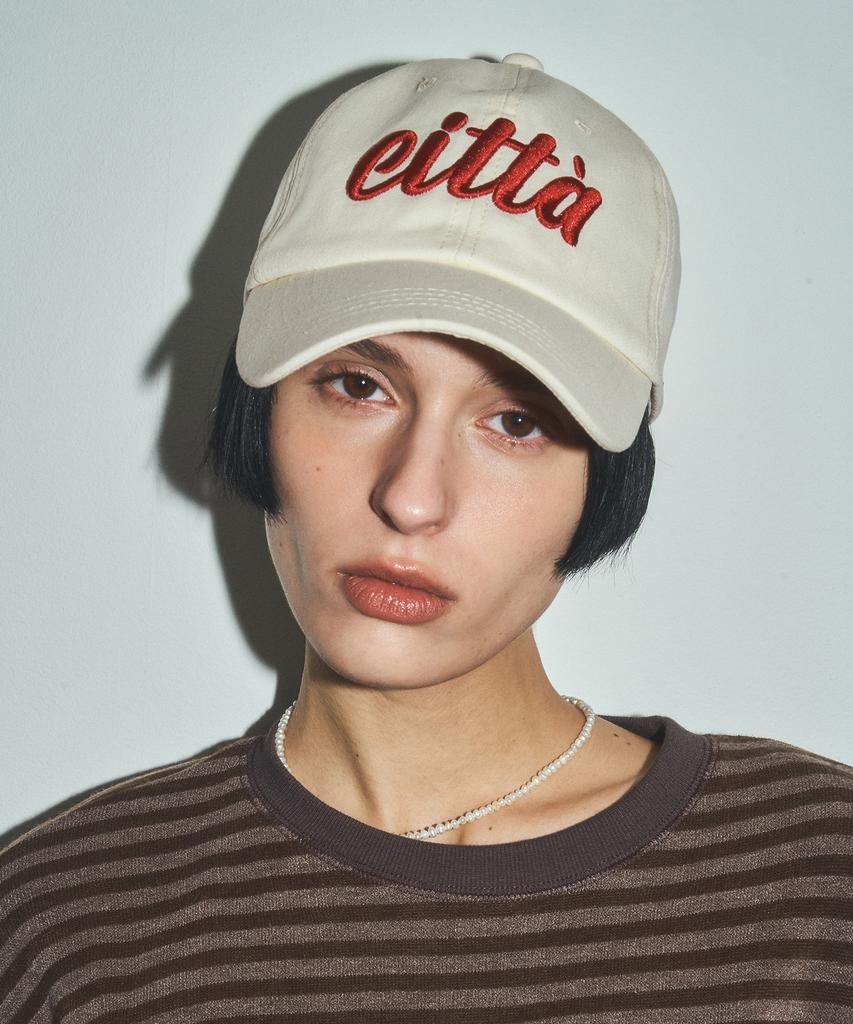 CITTA Signature Cita Logo Stitch Ball Cap_Cta922 (White)