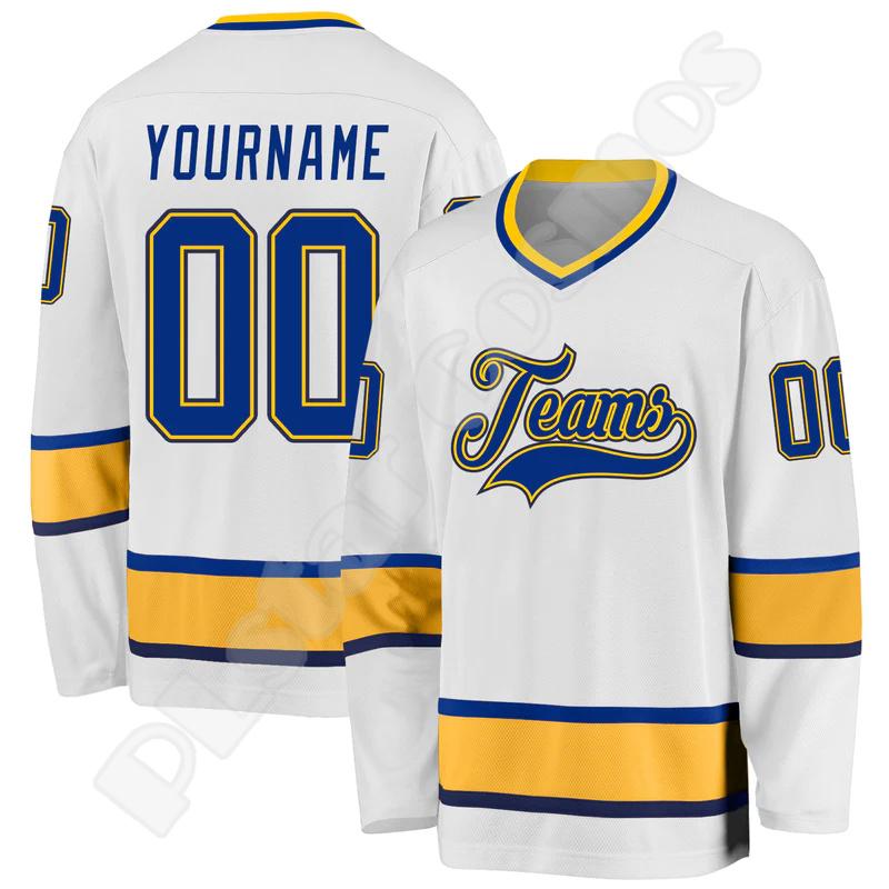 Hockey Jersey Custom Name Team Logo Number Colorful Pullover Vintage Retro Long Sleeves 3DPrint Harajuku Casual Sweatshirts X10