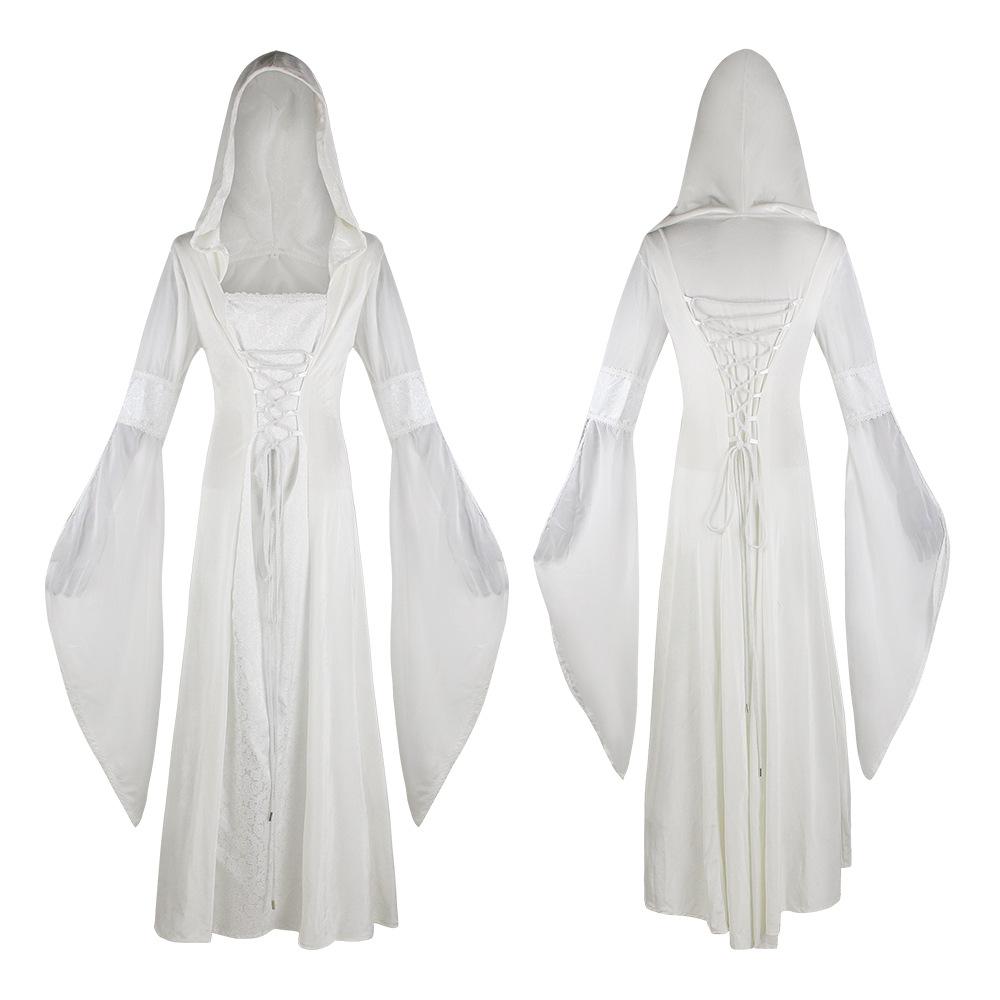 Mittelalterliches Kapuzen-Langkleid Cosplay Kleidung Europäischer Und Amerikanischer Stil Retro Stil Brautkleid Taillenkleid Cosplay Kleidung