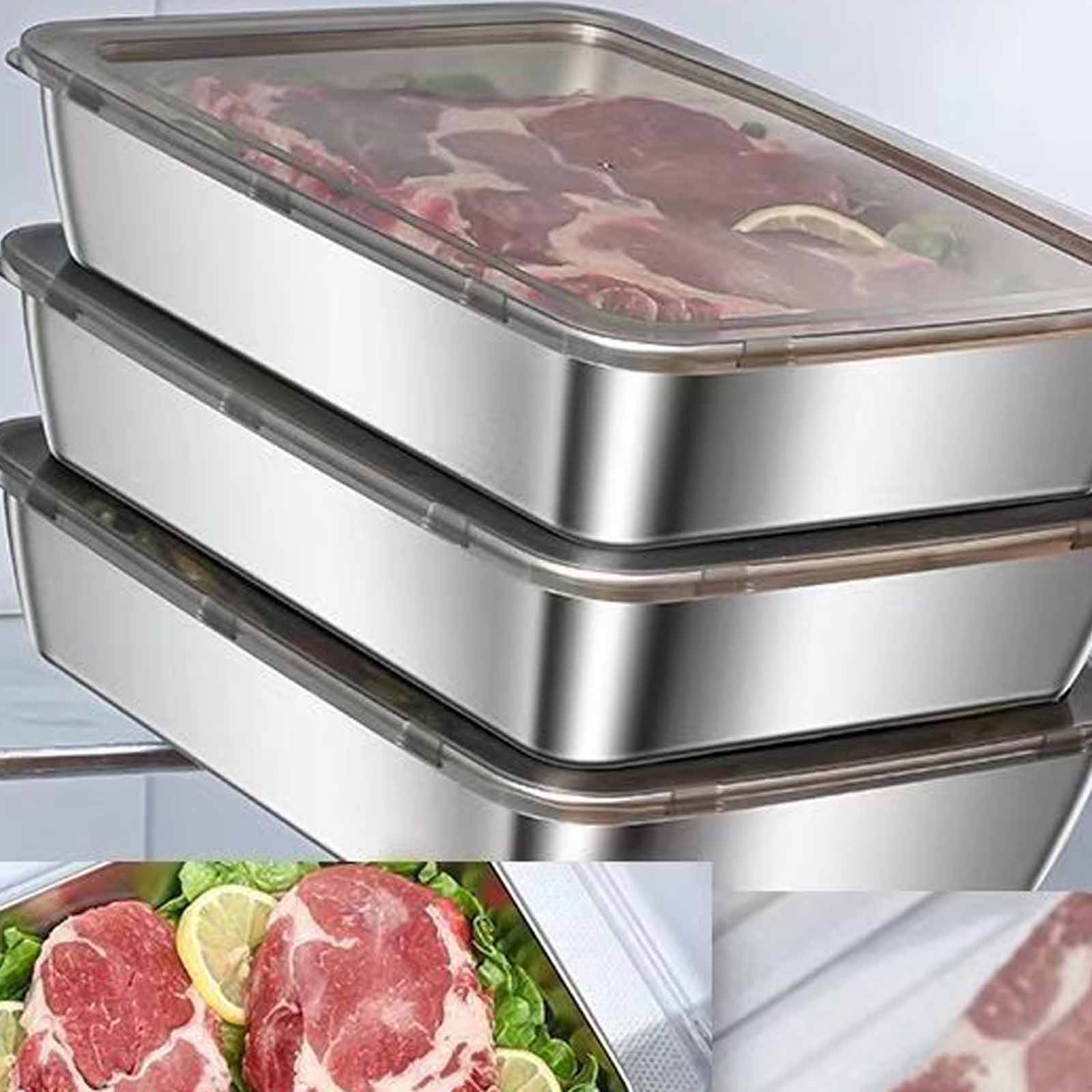 

Блюдо для холодных закусок, Поднос, Пароварка и форма для выпечки из нержавеющей стали с крышкой, Многофункциональный контейнер для хранения продуктов для дома S серебряный