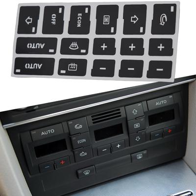 Easy To Install A4 B6 B7 AC Climate Control Button Repair Restoration Decals Stickers White Characters On Black Overlay