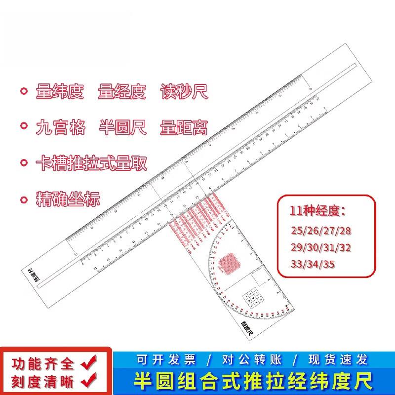 Geographic Coordinate Mapping Ruler Set
