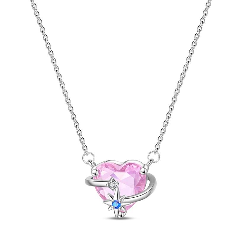 Sparkling New copper Shining Stars Infinity Knot Collier Embracing Halo Necklaces Elegant Birthday Gifts Ideal For Ladies