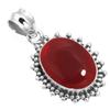 925 Sterling Silver Pendant Women Gemstone Handmade Jewelry Easter Gift Amber Amethyst Black Onyx Carnelian Garnet Quartz Green Onyx Gold Stone