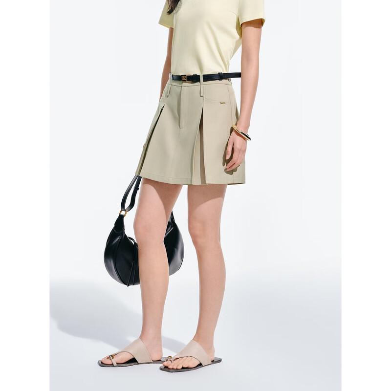 Peacebird Women's High-Waisted Wide-Leg A-Line Skort Shorts
