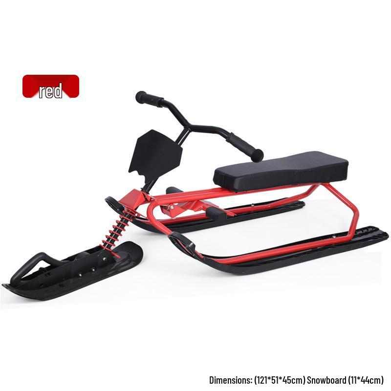 Adult-Child Dual-Use Cross-Country Sled with Brakes for Snow and Ice