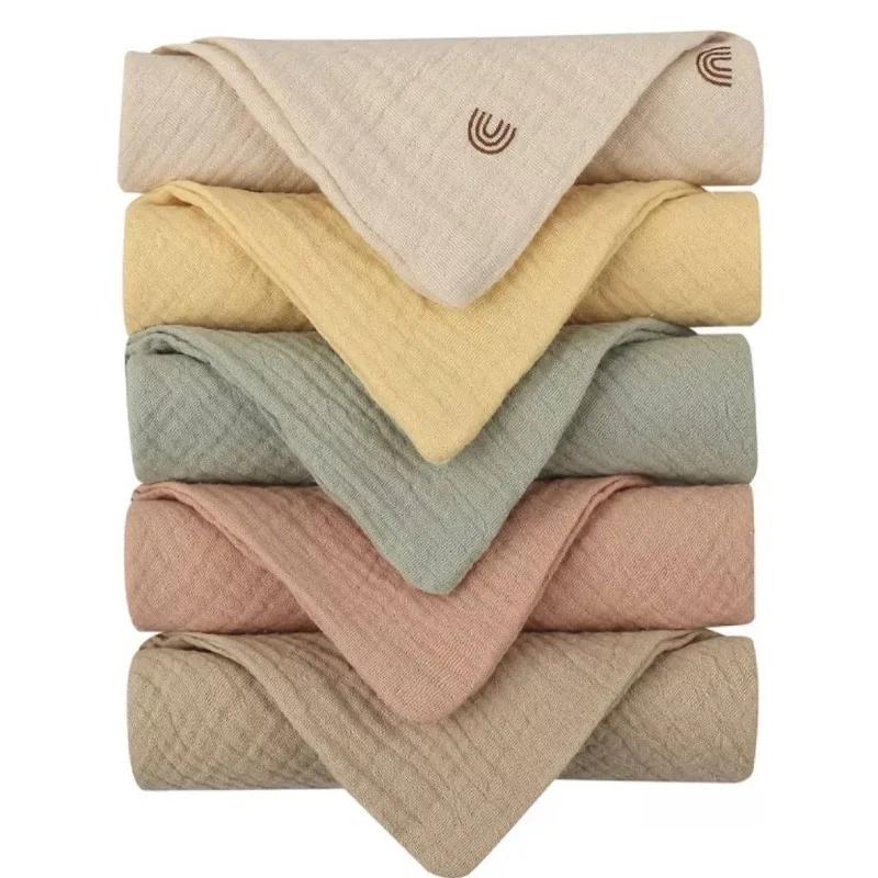 5Pc Baby Towel Newborn Stuff Muslin Square Towels Infant Newborn Hand Bath Shower Face Towels Soft Cotton Gauze Baby Washcloth