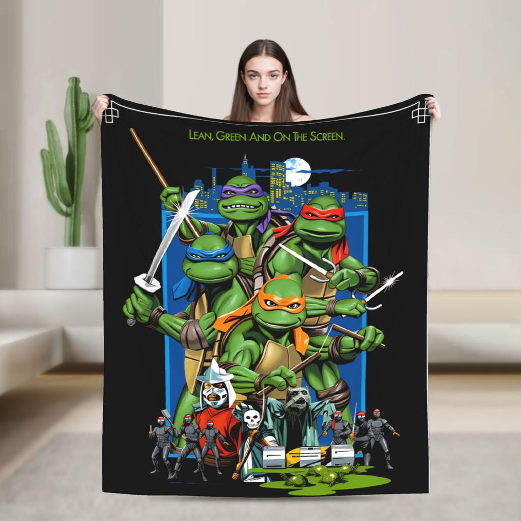 Comic Warm Soft Blankets T-Tmnts Character Decorative Plush Bedding Throws Funny Home Decor Flannel Bedspread Sofa Bed Cover