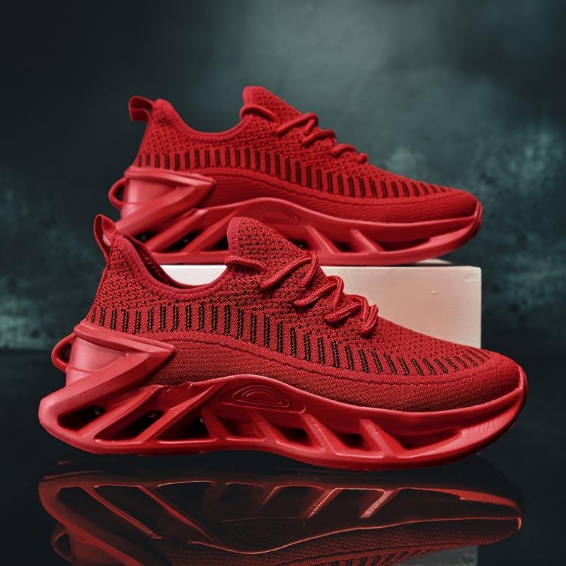 Breathable Knit Running Shoes Lightweight, Non-Slip  Purple Blade Design  EVA Sole | For Tennis, Gym, Sports & Work