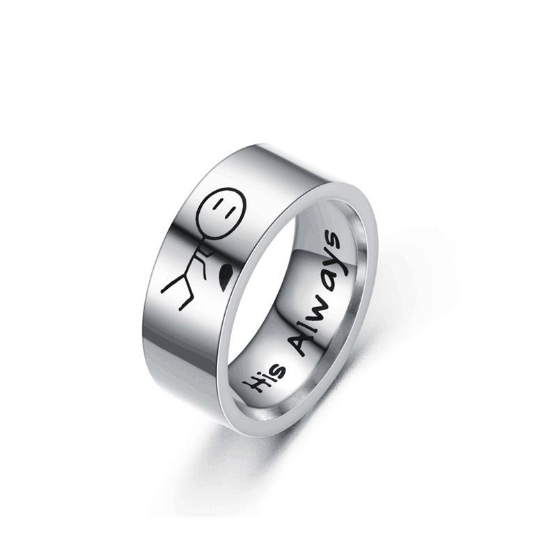 His & Her Titanium Steel Rings: European & American Hip-Hop Style Couples Jewelry