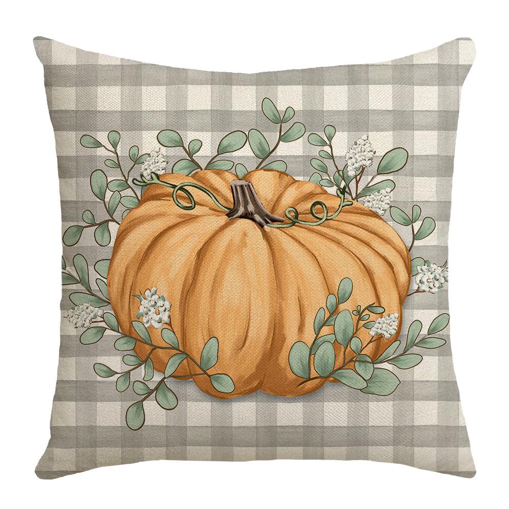 

New Easter Harvest Pumpkin Element Car Cushion Cushion Bay Window Decorative Pillow Cover Linen 45 * 45Cm (without core)