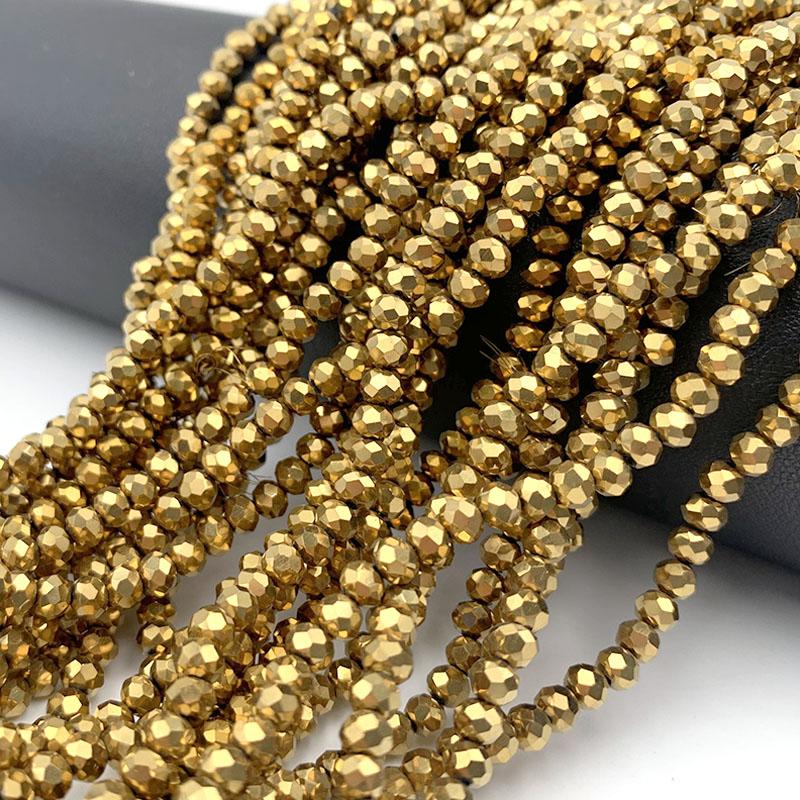 Crystal Beads 2 3 4 6 8mm Rondelle Loose Spacer Blue Glass Beads for Jewelry Making Bracelets Supplies Necklace DIY Accessories
